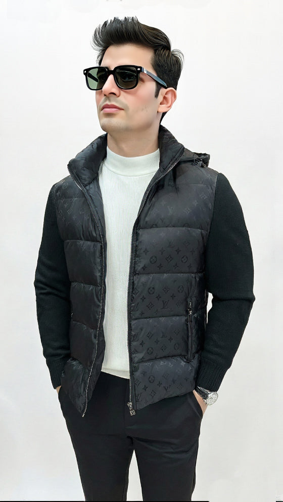Monogram Hybrid Knit & Puffer Jacket