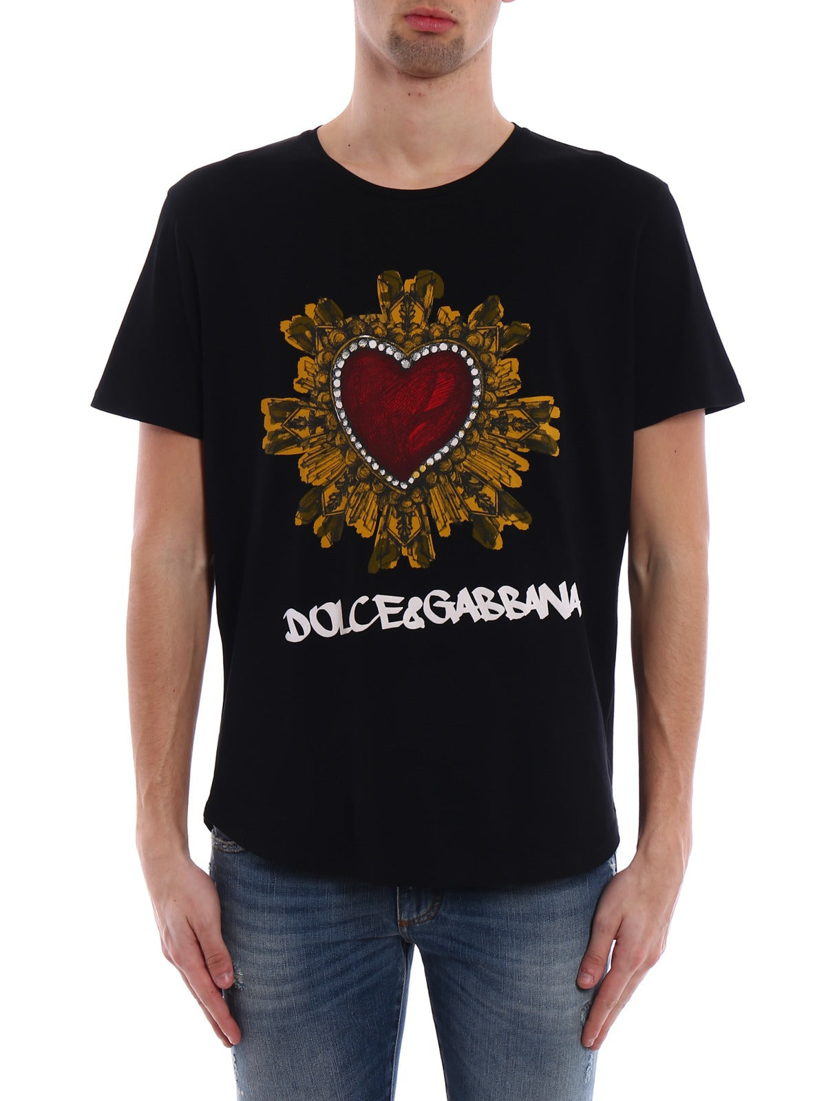 Heart Print Cotton T-Shirt