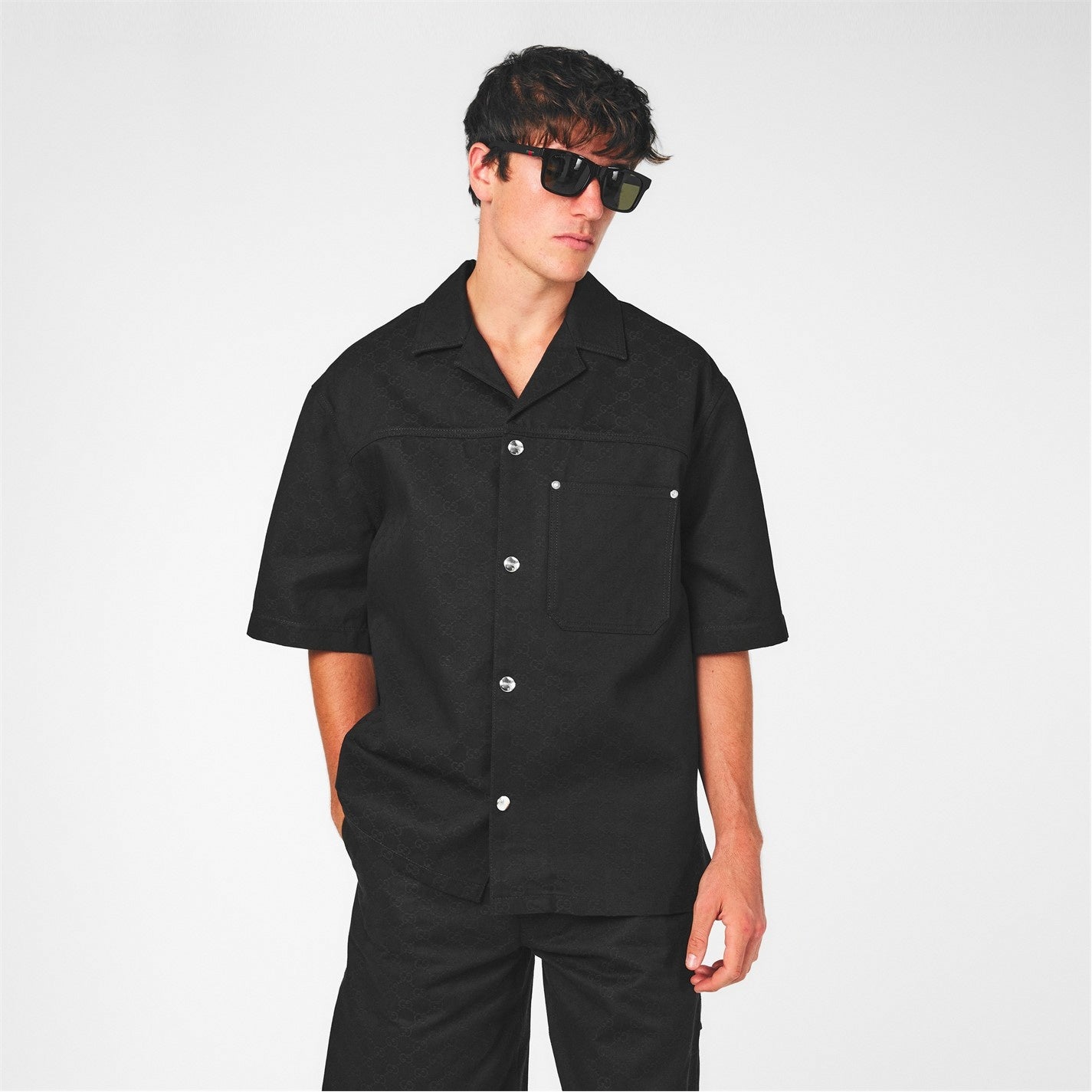 GG Denim Short-Sleeved Shirt