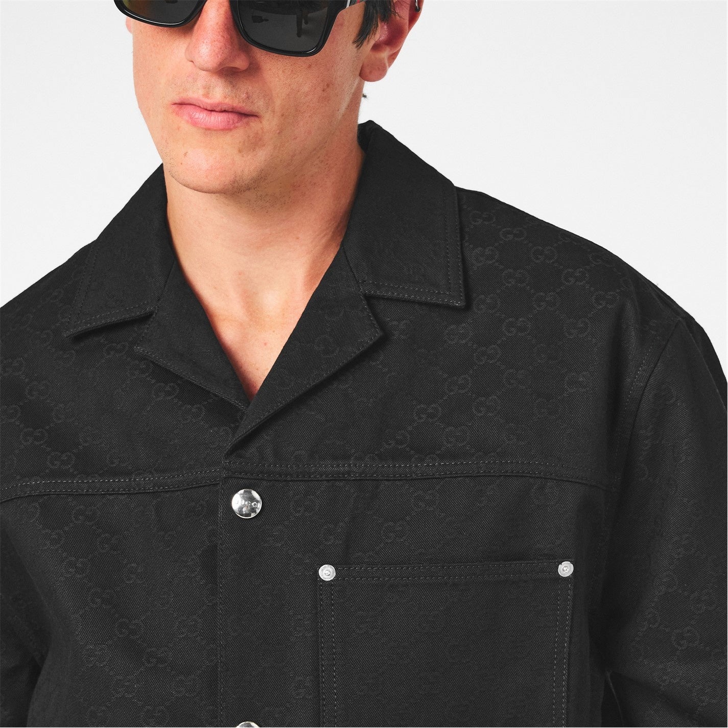 GG Denim Short-Sleeved Shirt