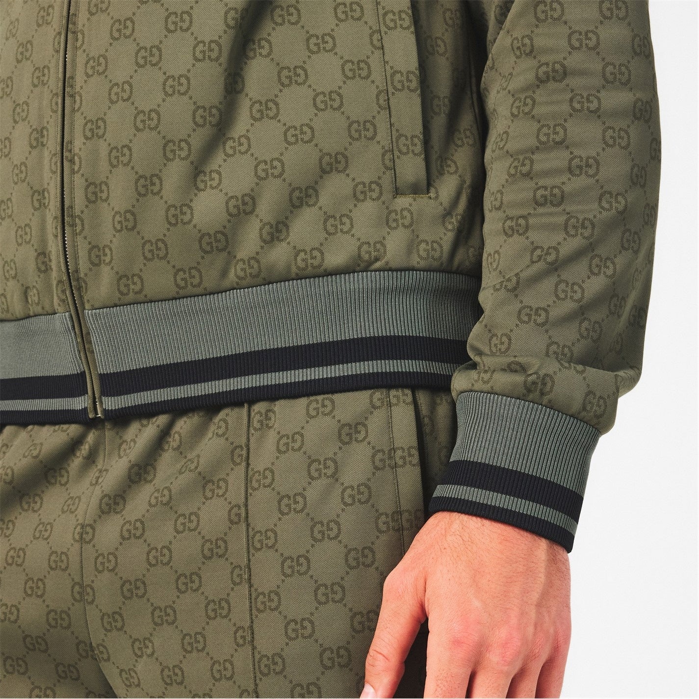 GG Military Monogram Zip Tracksuit Top
