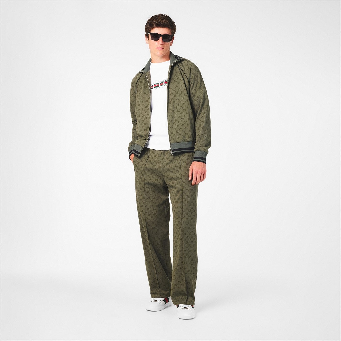 GG Military Monogram Zip Tracksuit Top