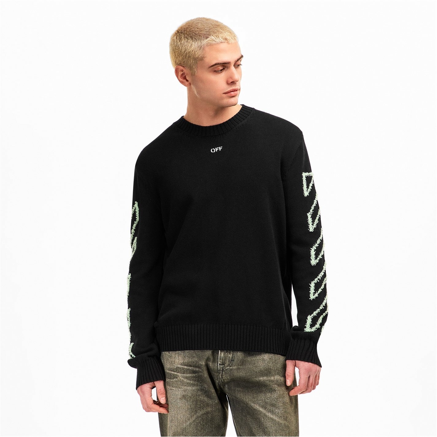 Diagonal Arrow Crew Neck Jumper