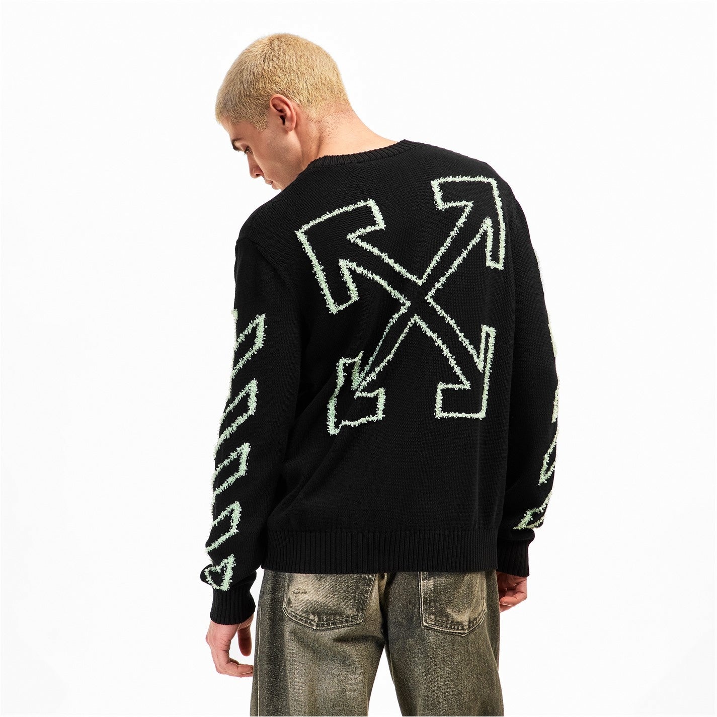 Diagonal Arrow Crew Neck Jumper