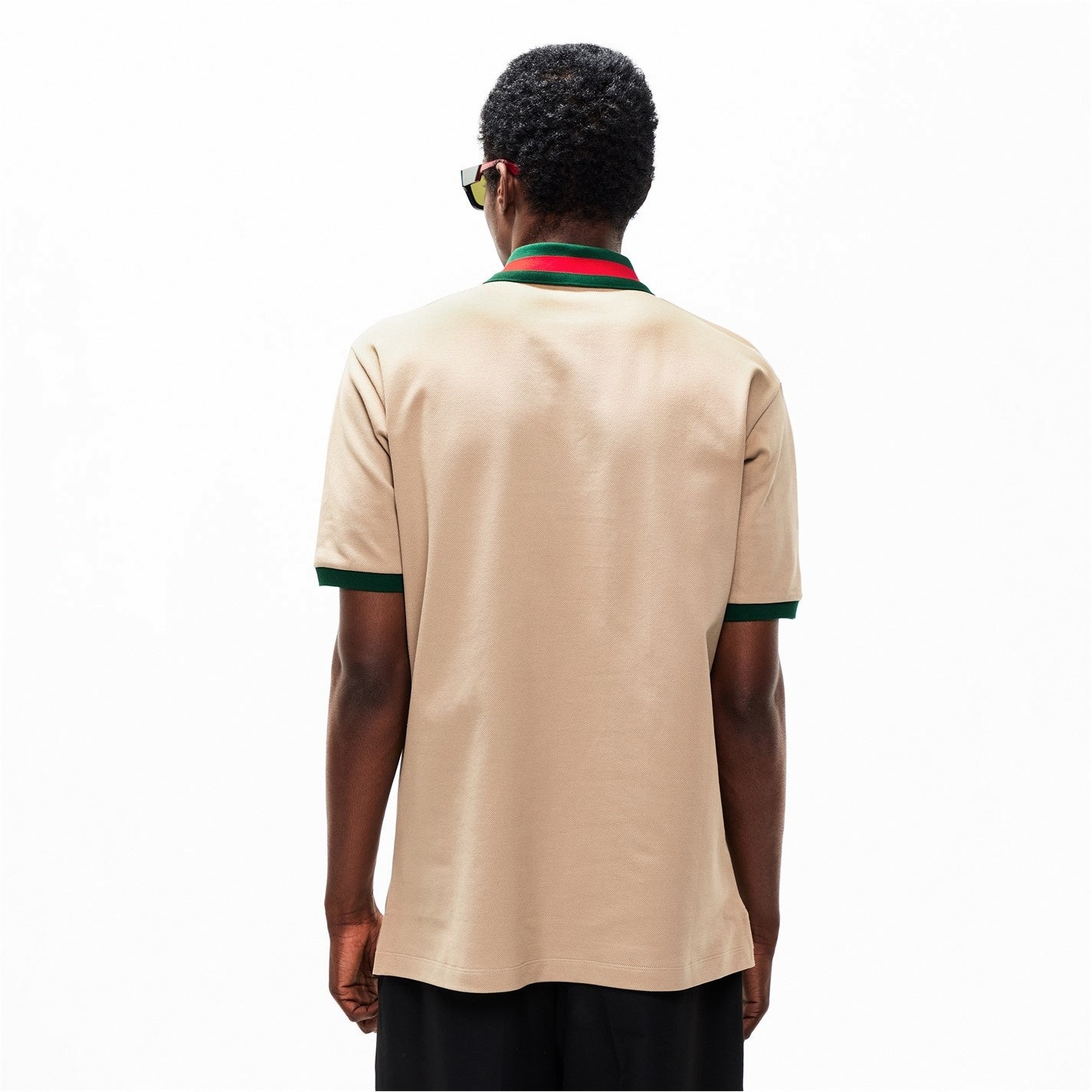 Web Collar Cotton Polo Shirt – Beige