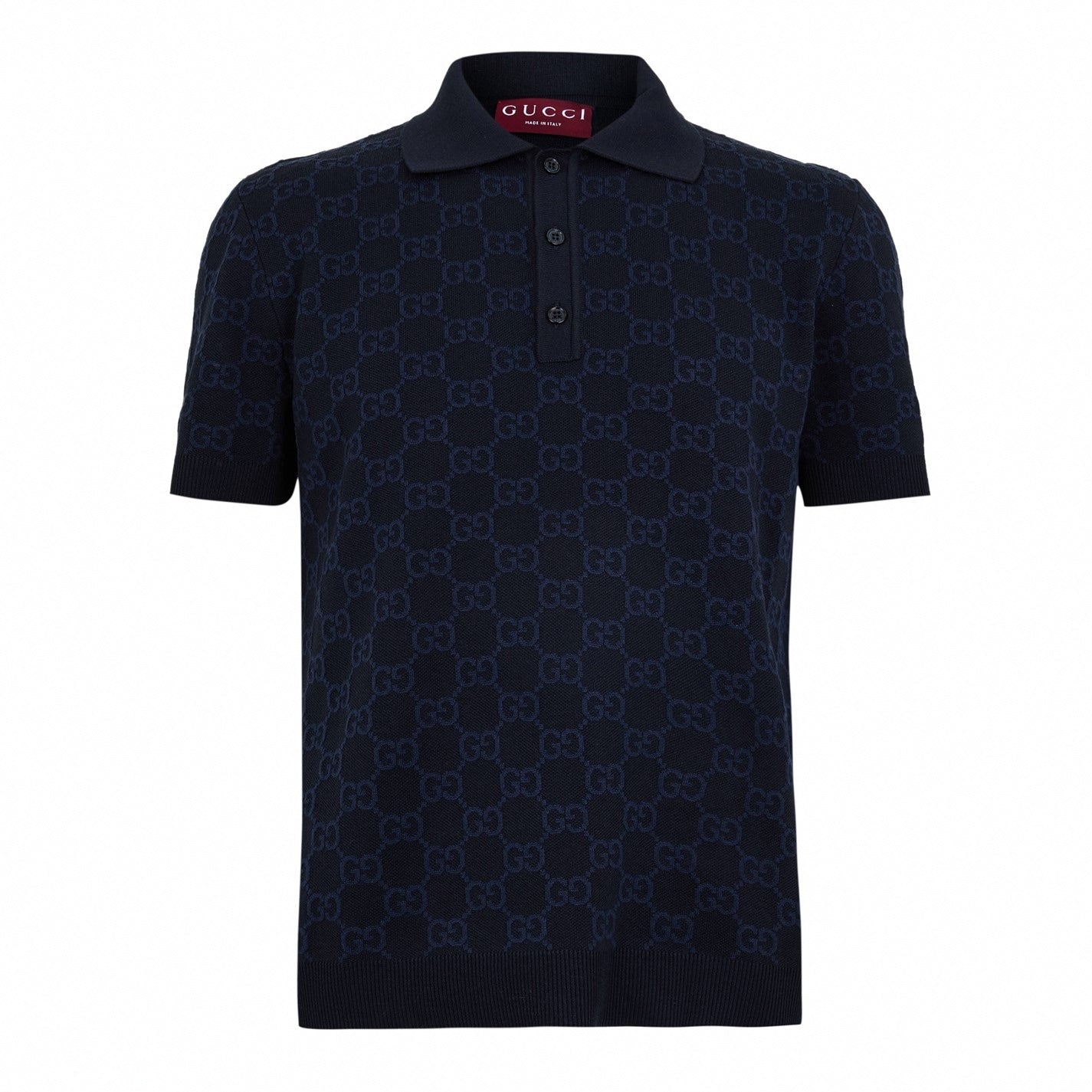 GG Monogram Cotton Silk Polo Shirt