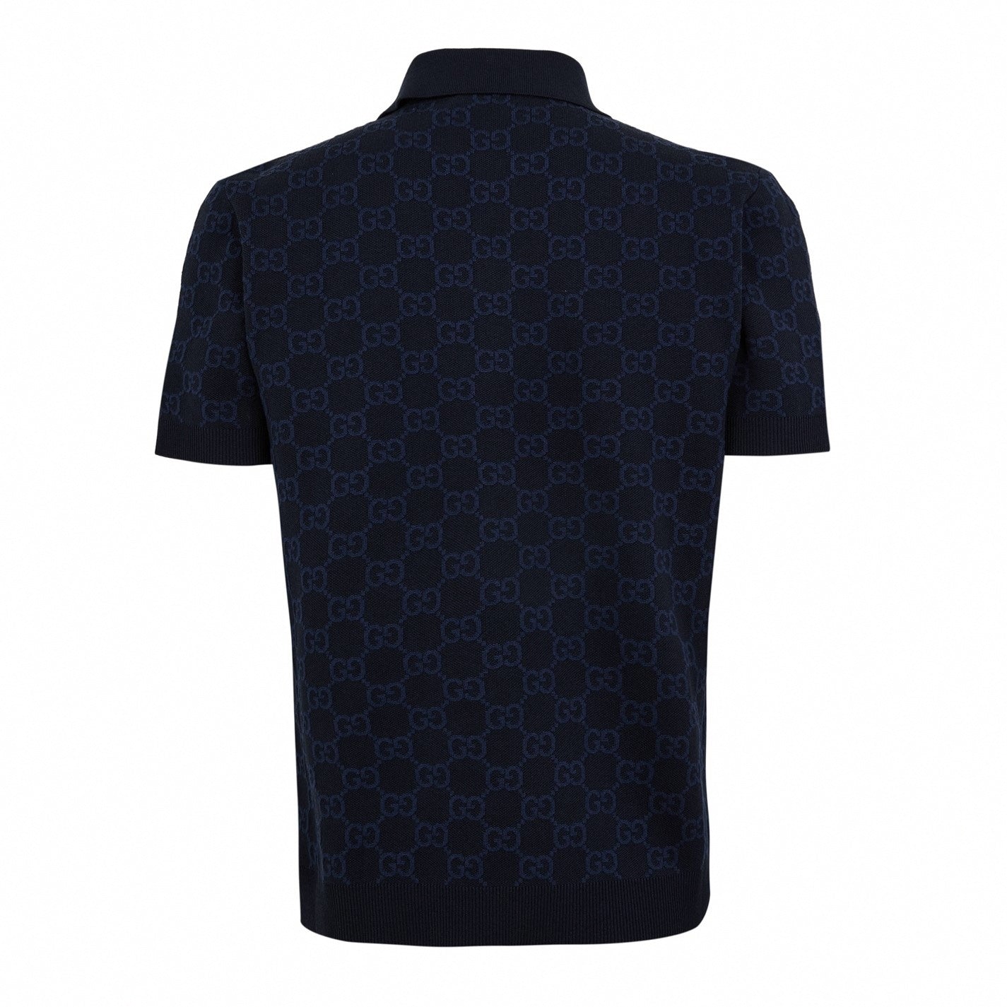 GG Monogram Cotton Silk Polo Shirt