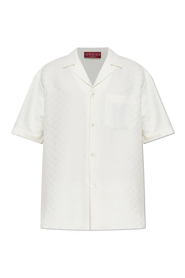 Men’s White Shirt with GG pattern