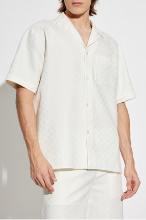 Men’s White Shirt with GG pattern