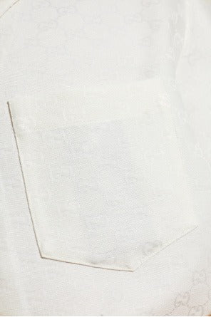 Men’s White Shirt with GG pattern