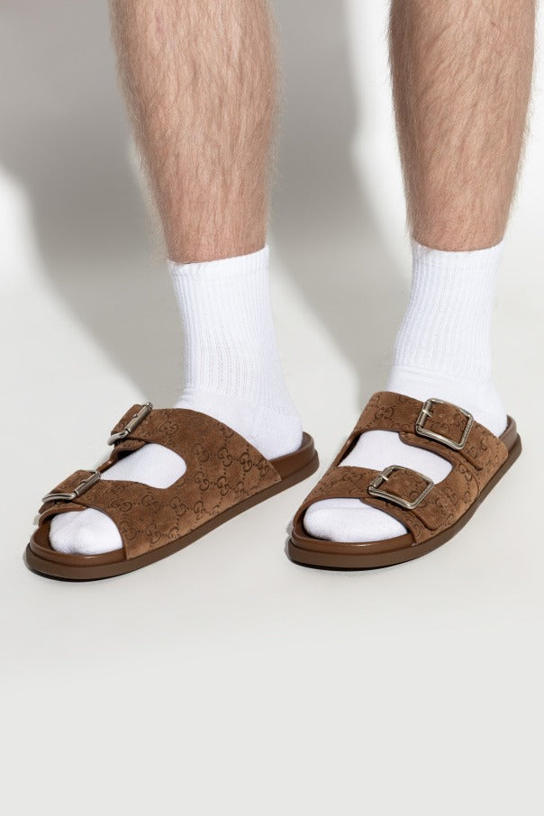 Men’s Brown Suede Slides