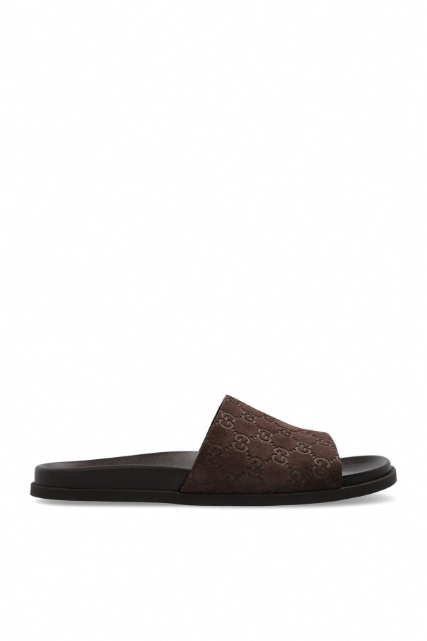 Brown Slides with monogram