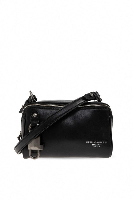 Black "Lock" Shoulder Bag