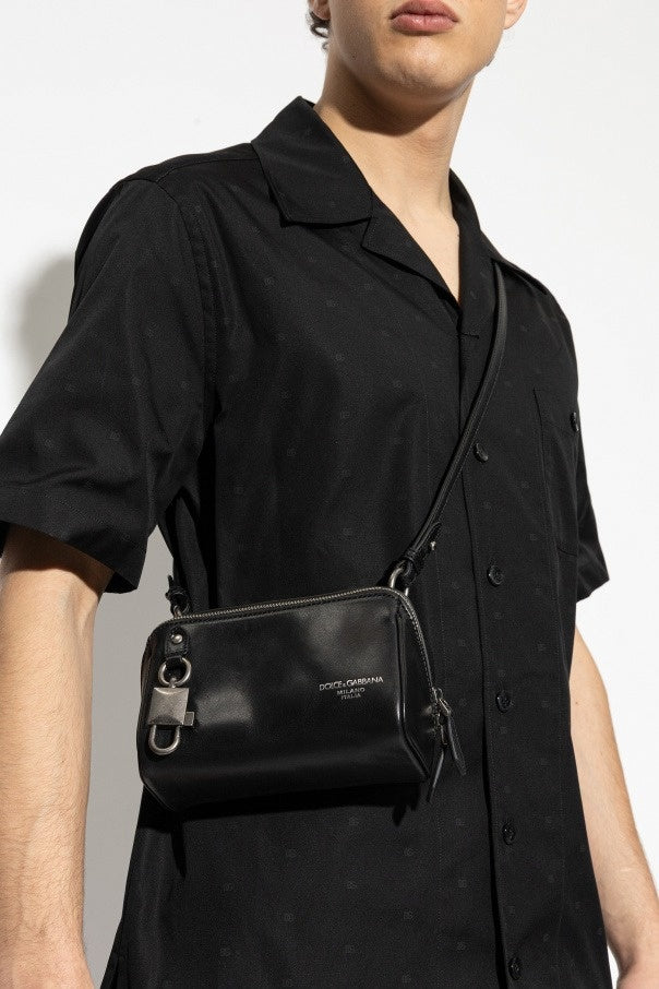 Black "Lock" Shoulder Bag