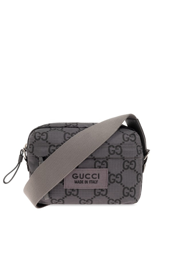Grey Monogrammed Shoulder Bag