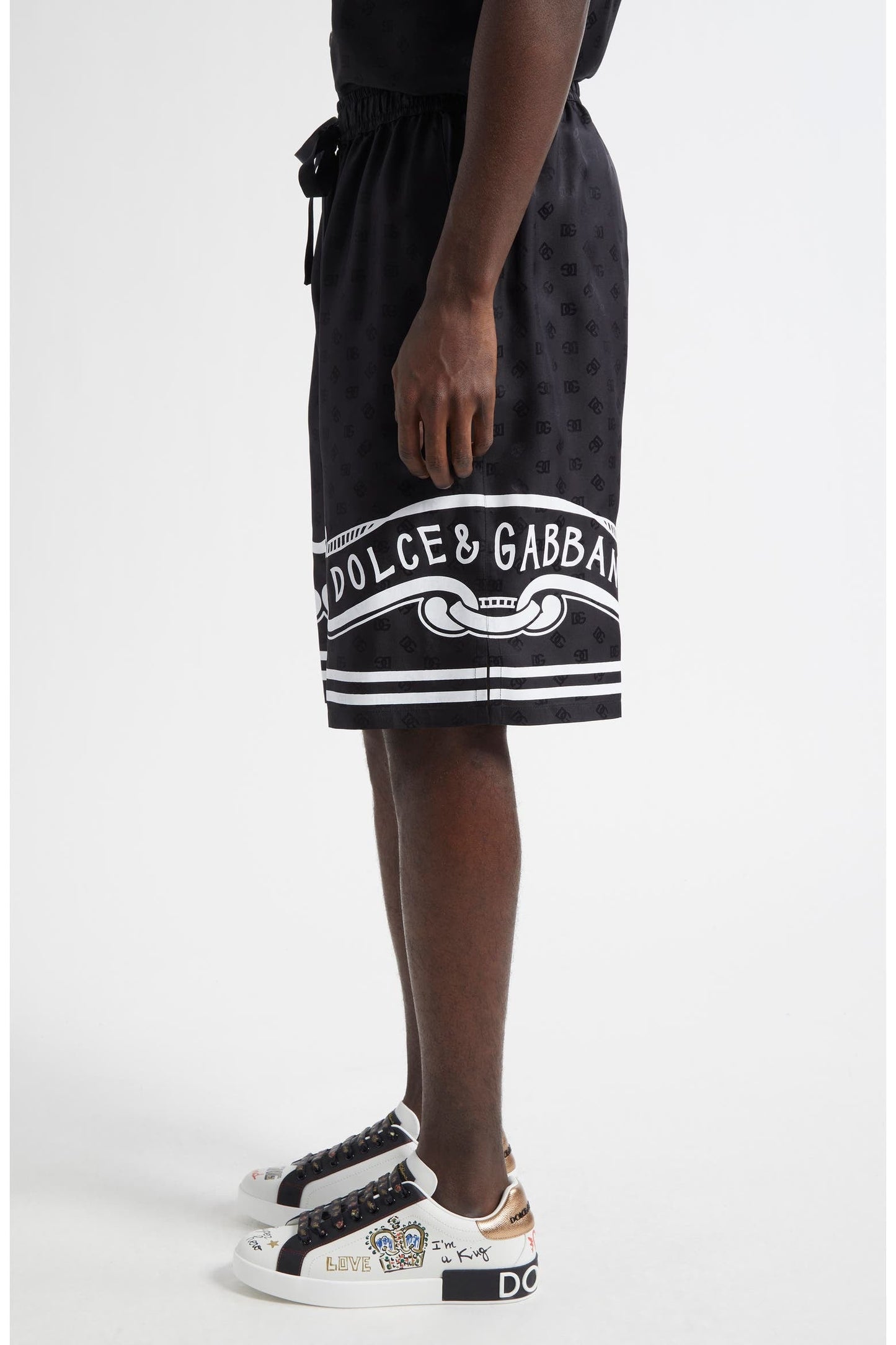Logo Jacquard Bandana Print Silk Shorts