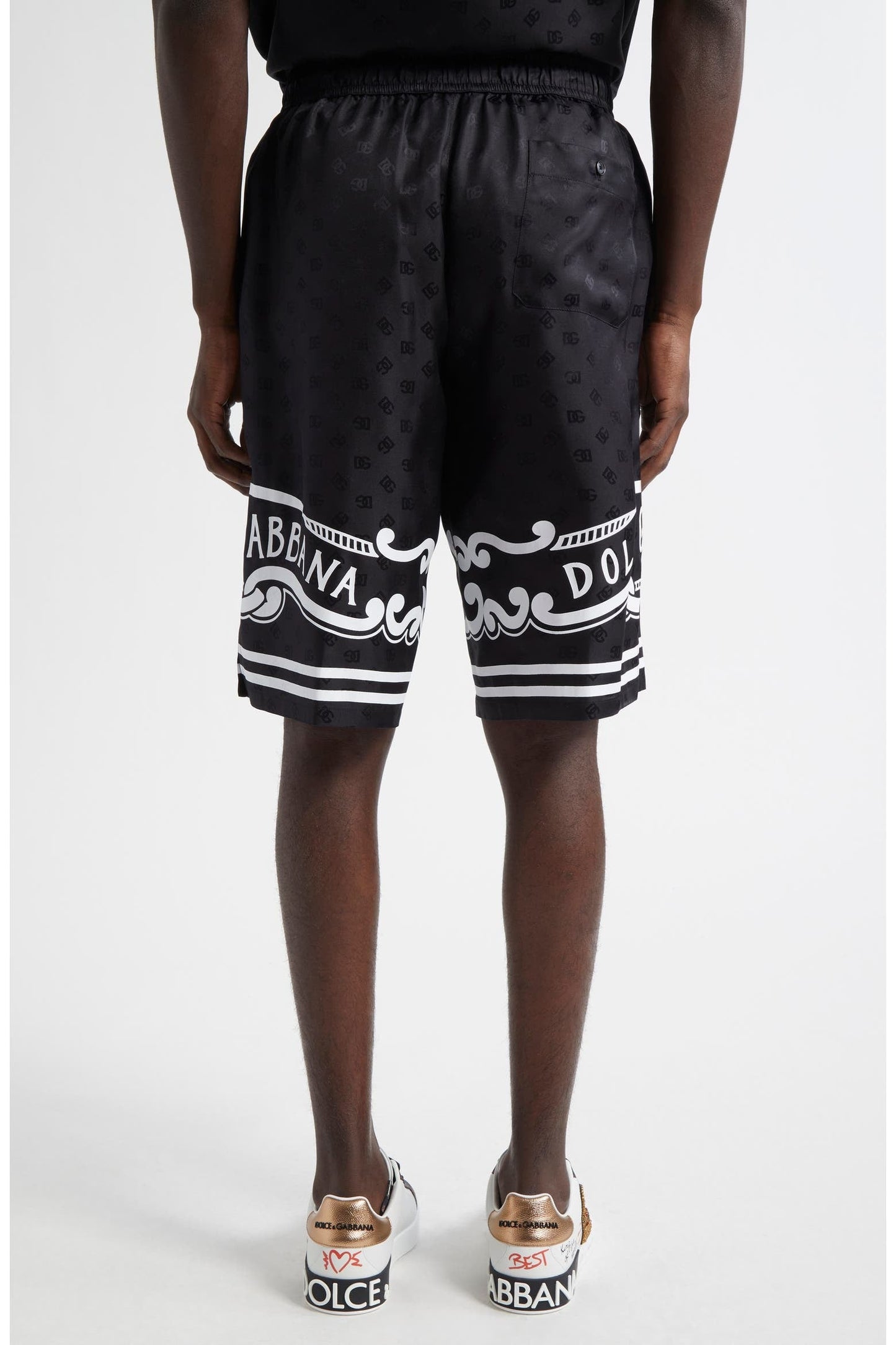 Logo Jacquard Bandana Print Silk Shorts