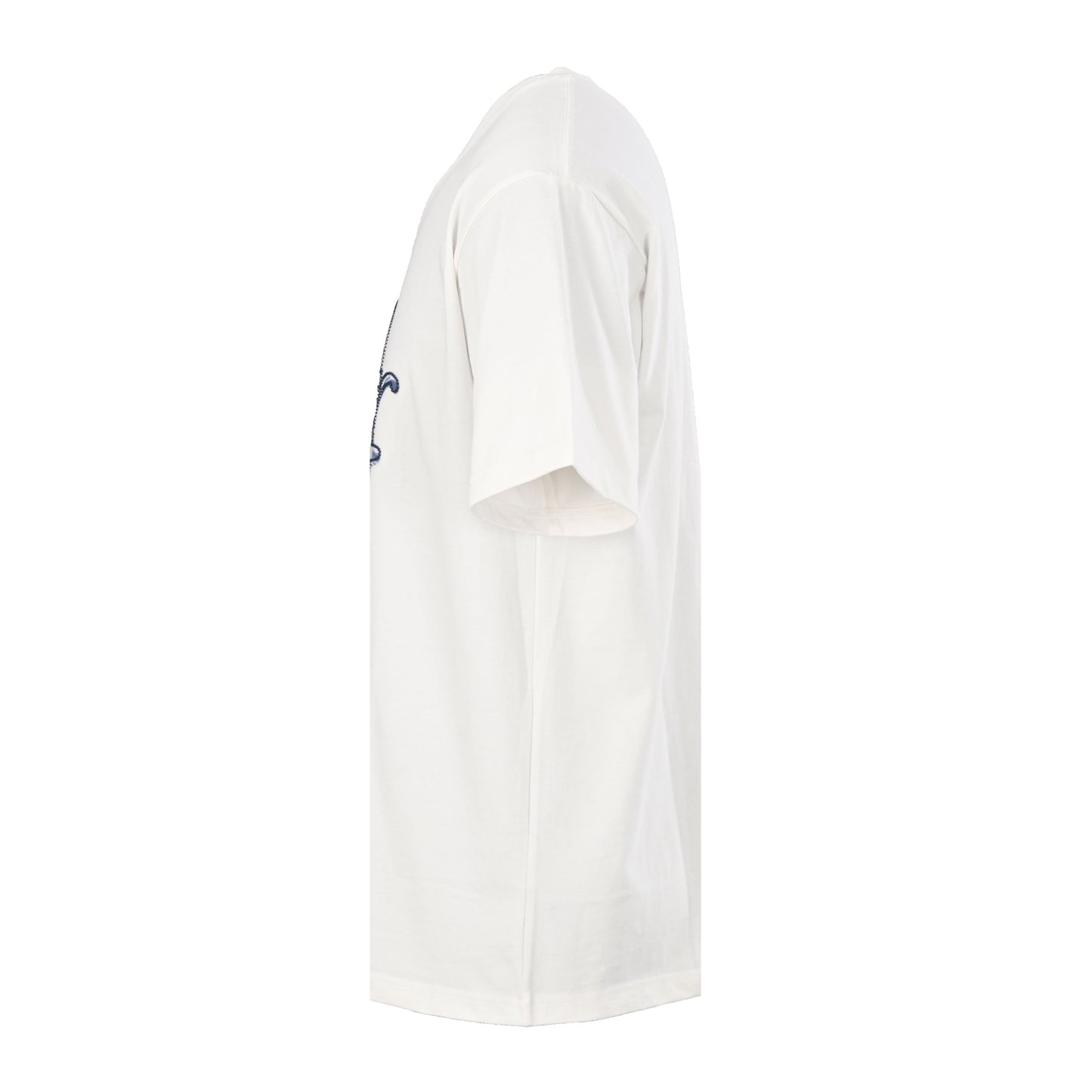 White T-Shirt with Blue Logo