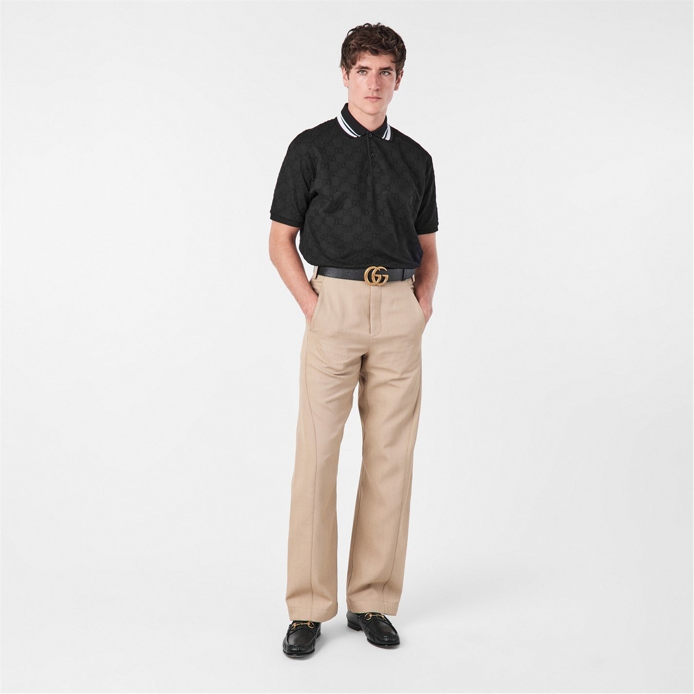 GG Jacquard Cotton Polo Shirt