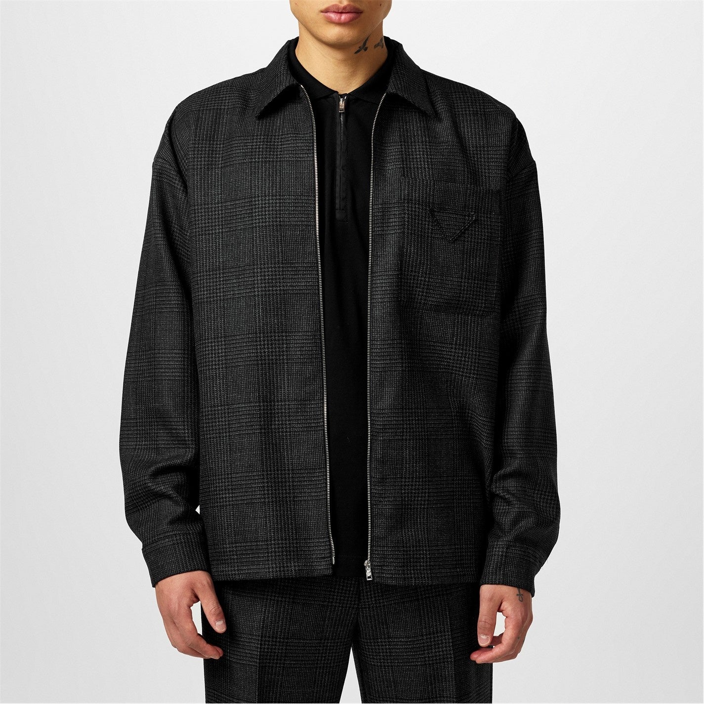 Check Wool Overshirt Jacket
