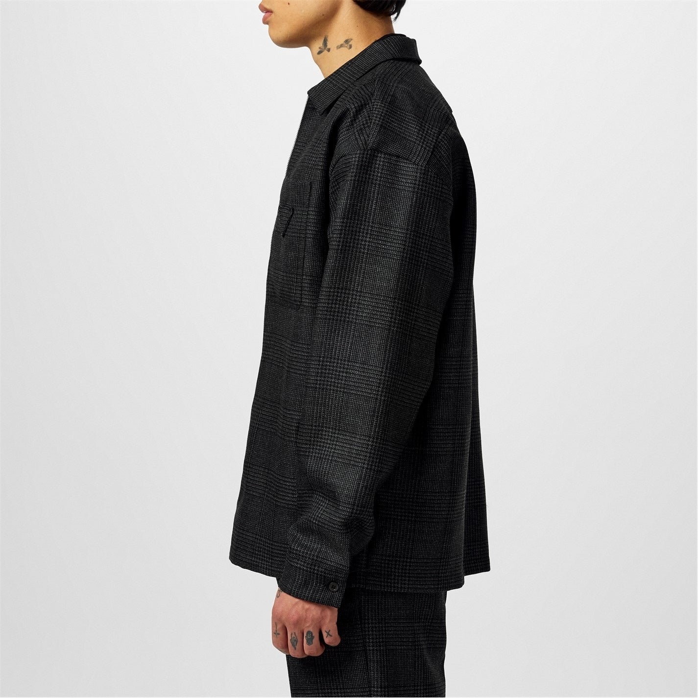 Check Wool Overshirt Jacket