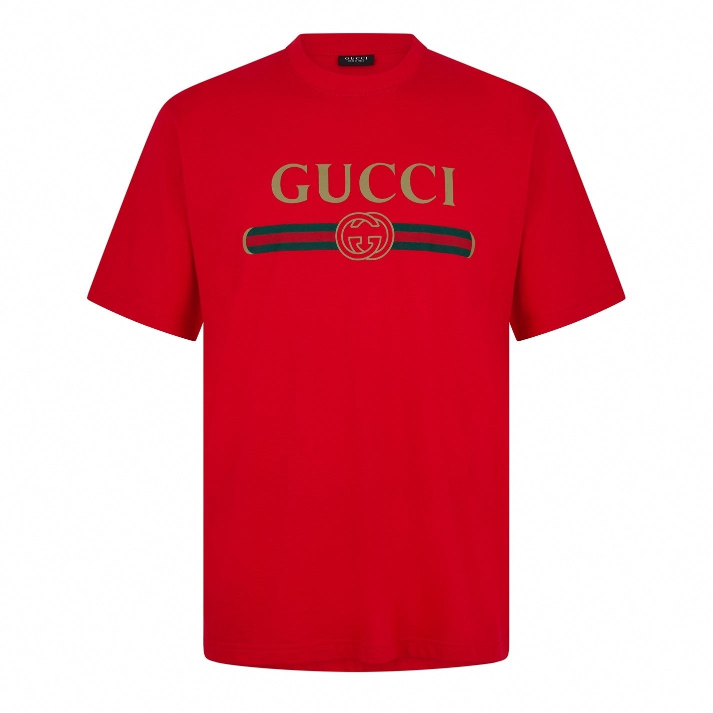 Logo Web Stripe Cotton T-Shirt - Red