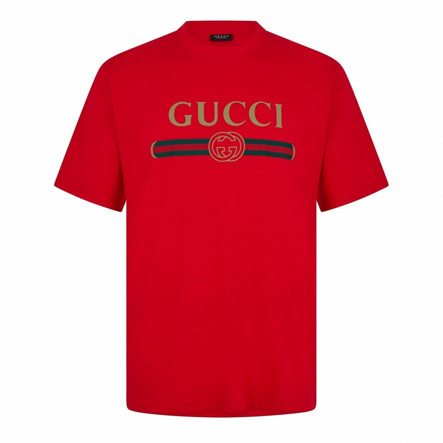 Logo Web Stripe Cotton T-Shirt - Red