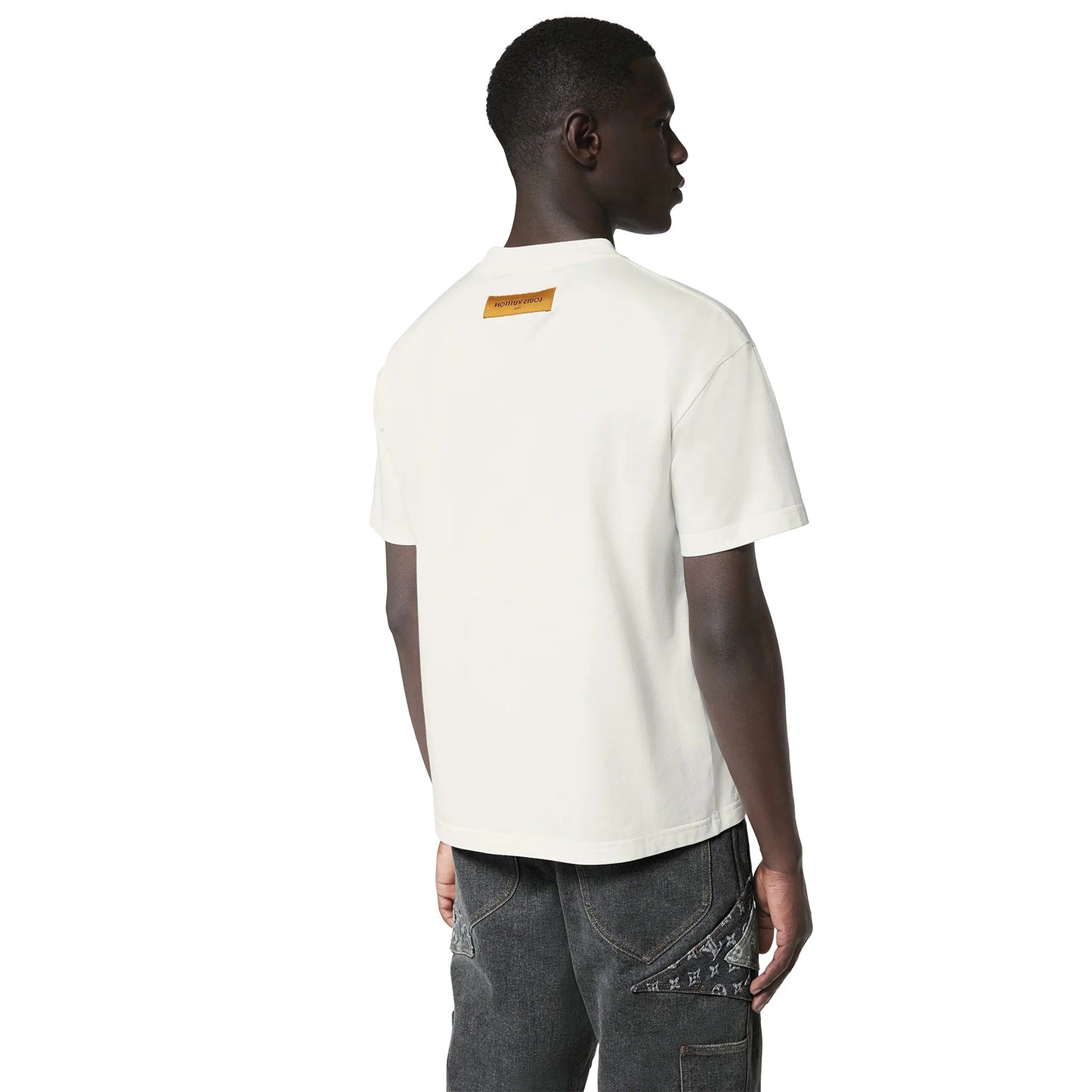 LV Birds Printed Cotton T-Shirt White
