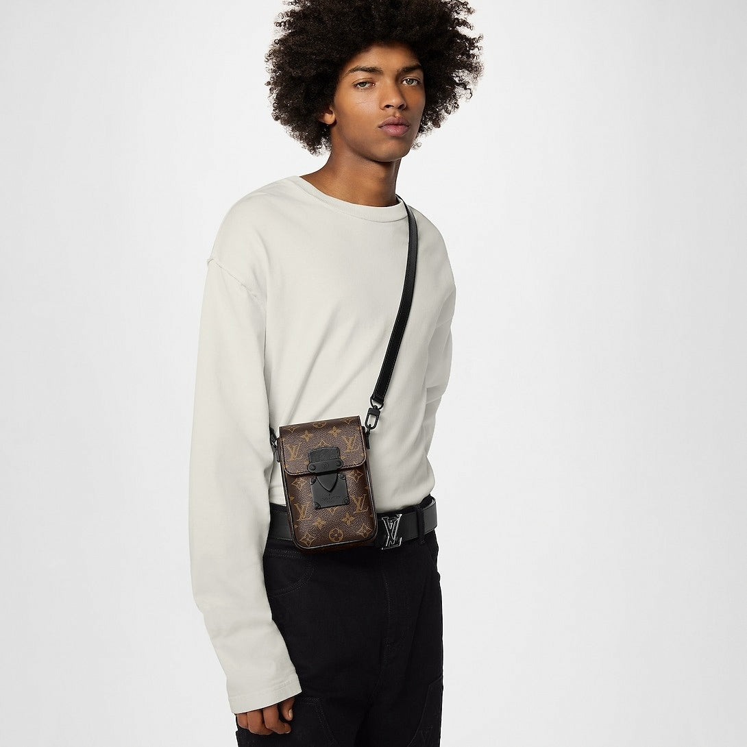 Monogram Mini Utility Crossbody Bag (Brown/Black)