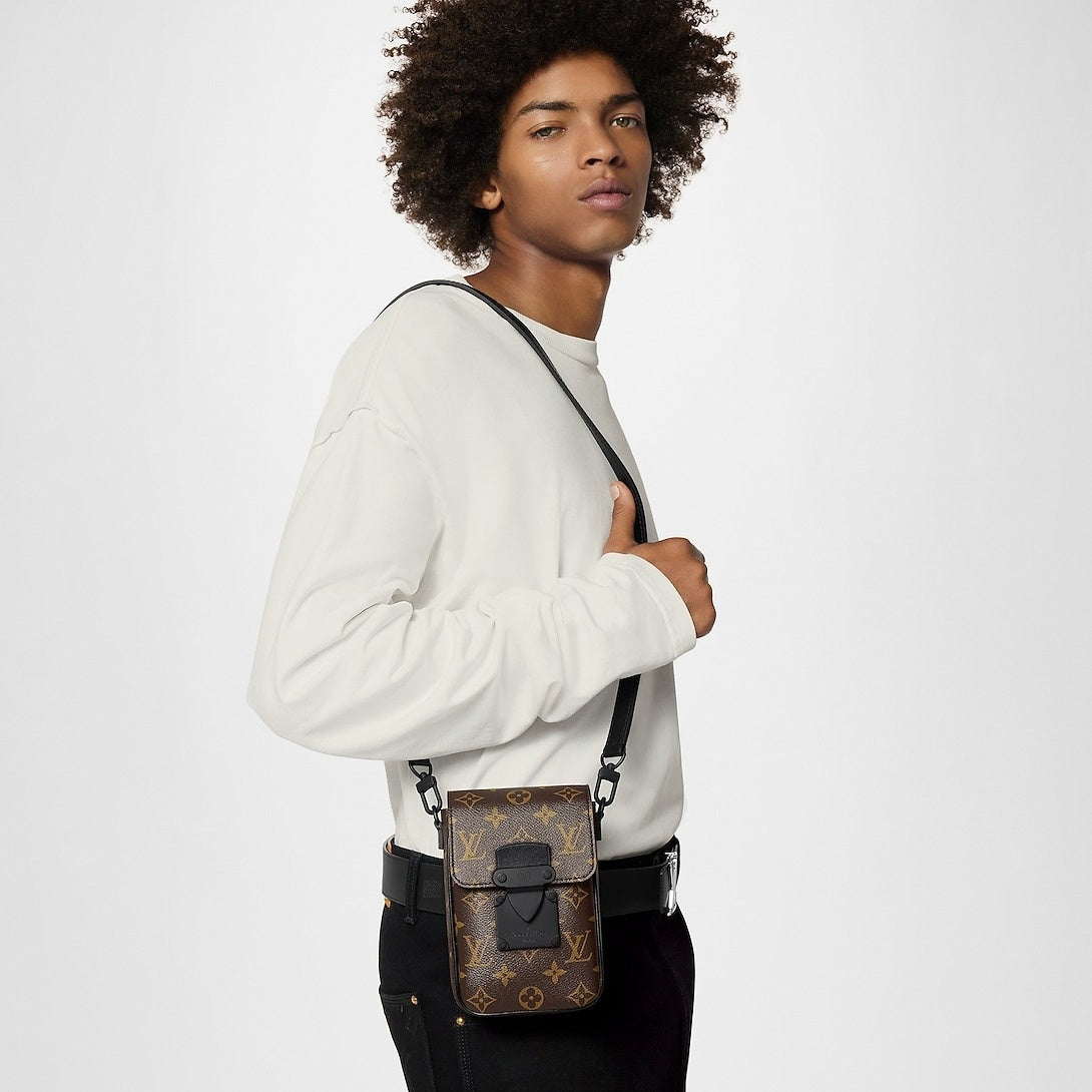 Monogram Mini Utility Crossbody Bag (Brown/Black)