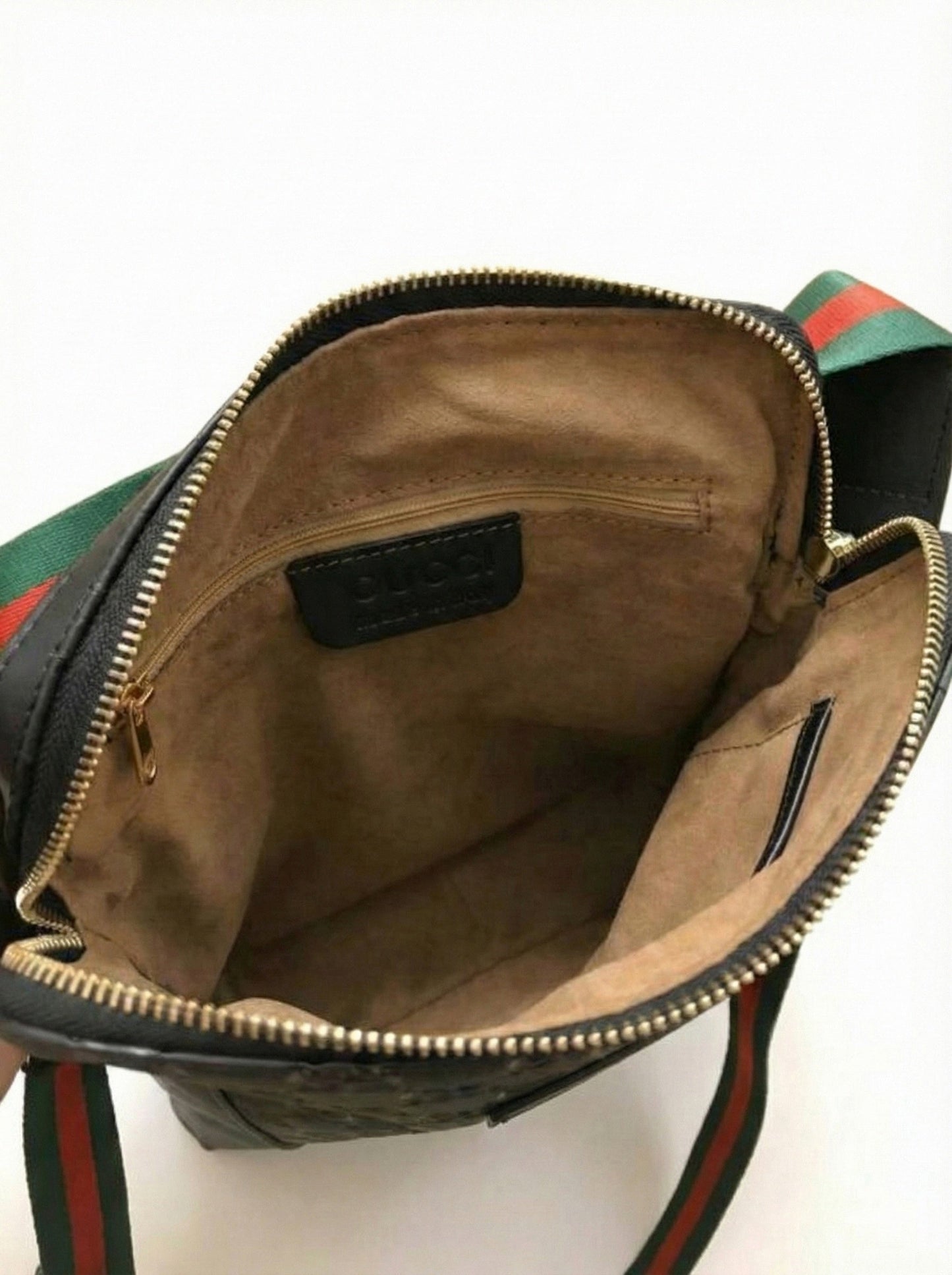 Embossed Leather Crossbody Bag Black