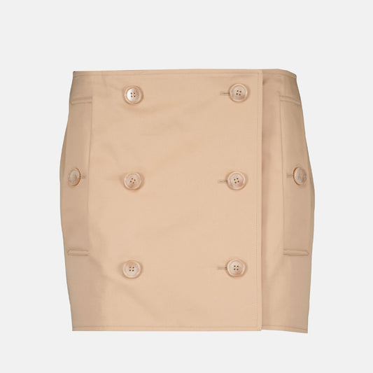 Trench Mini Skirt in Gabardine