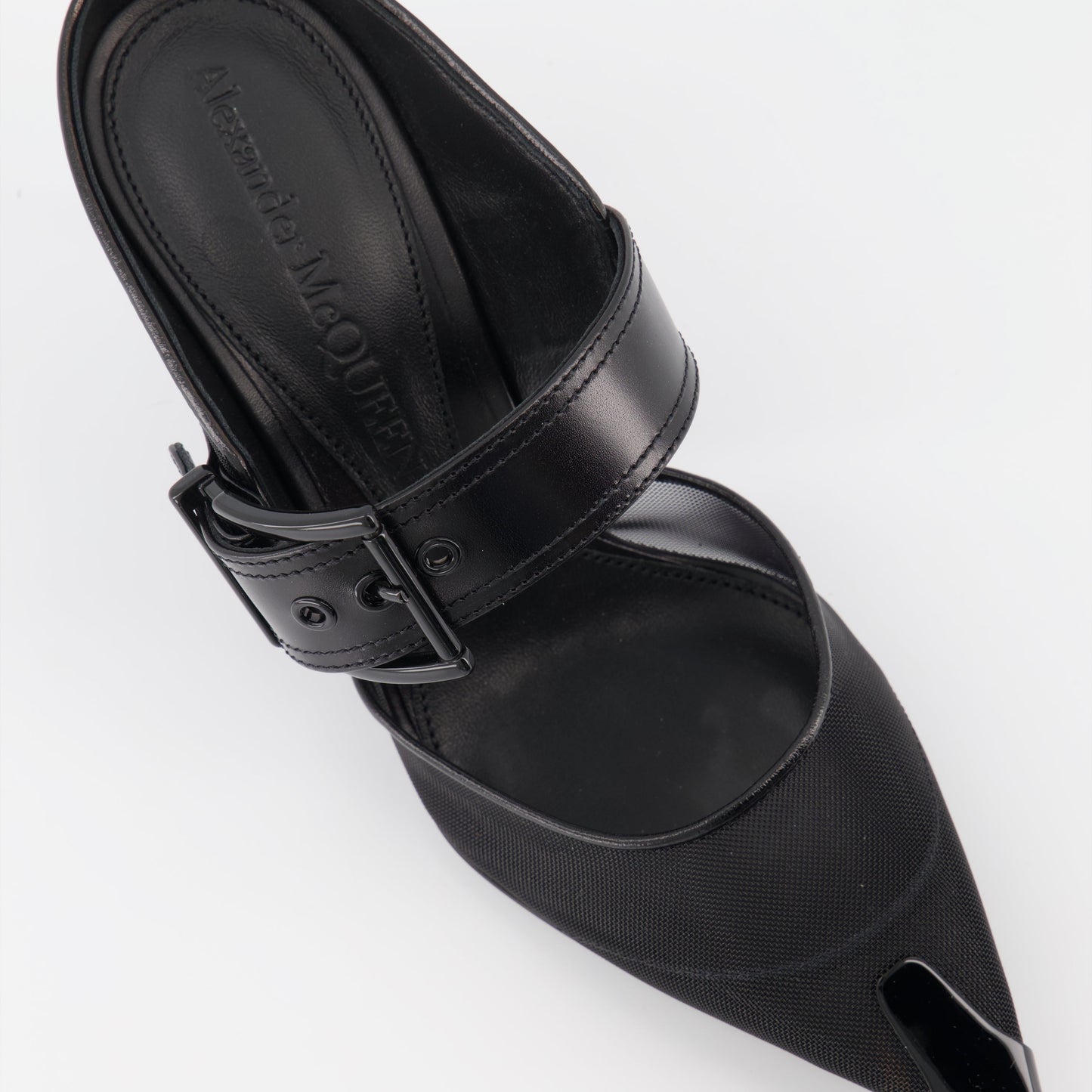 Punk Buckle Mesh Mules