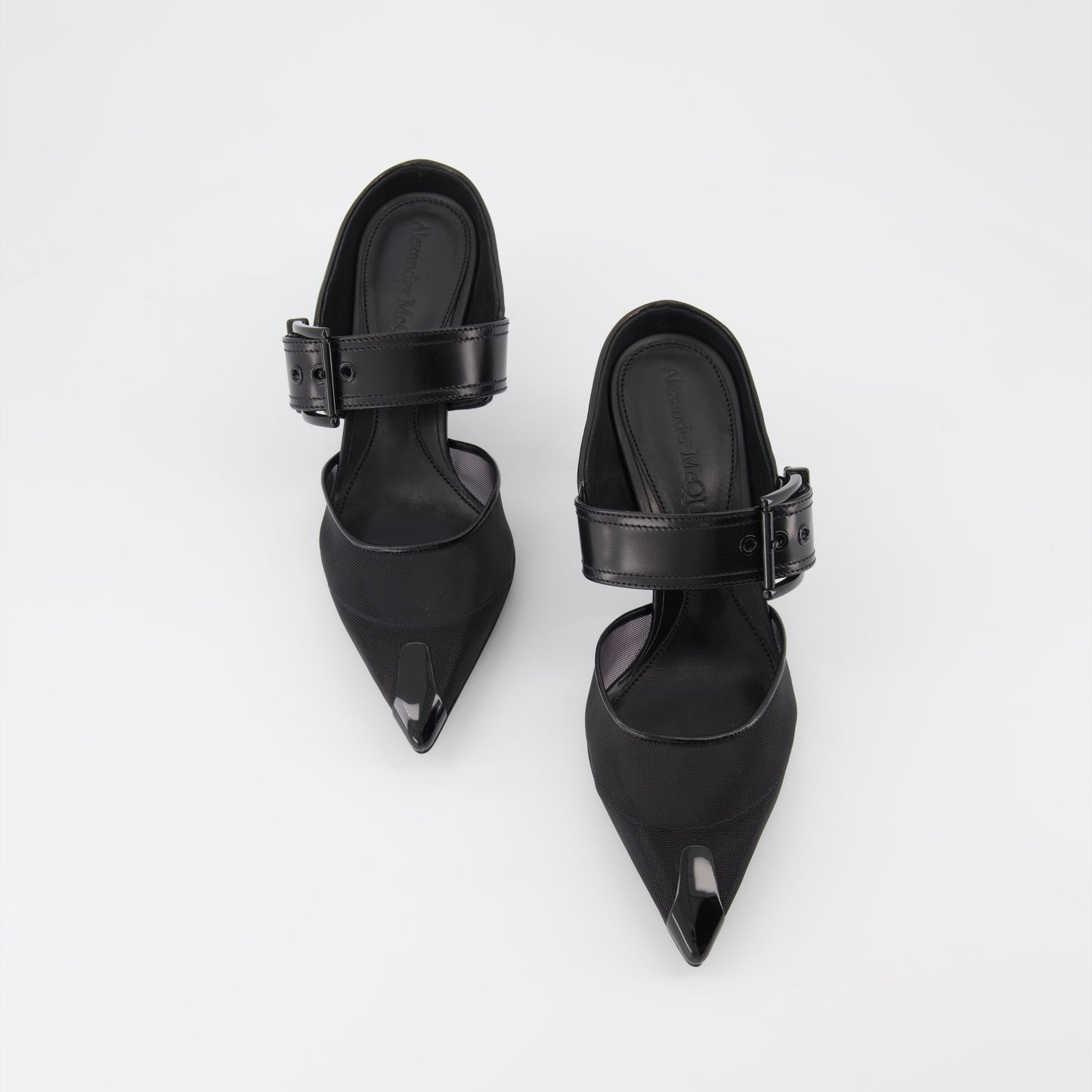 Punk Buckle Mesh Mules