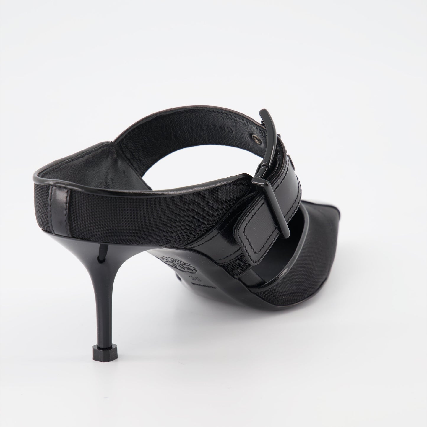 Punk Buckle Mesh Mules
