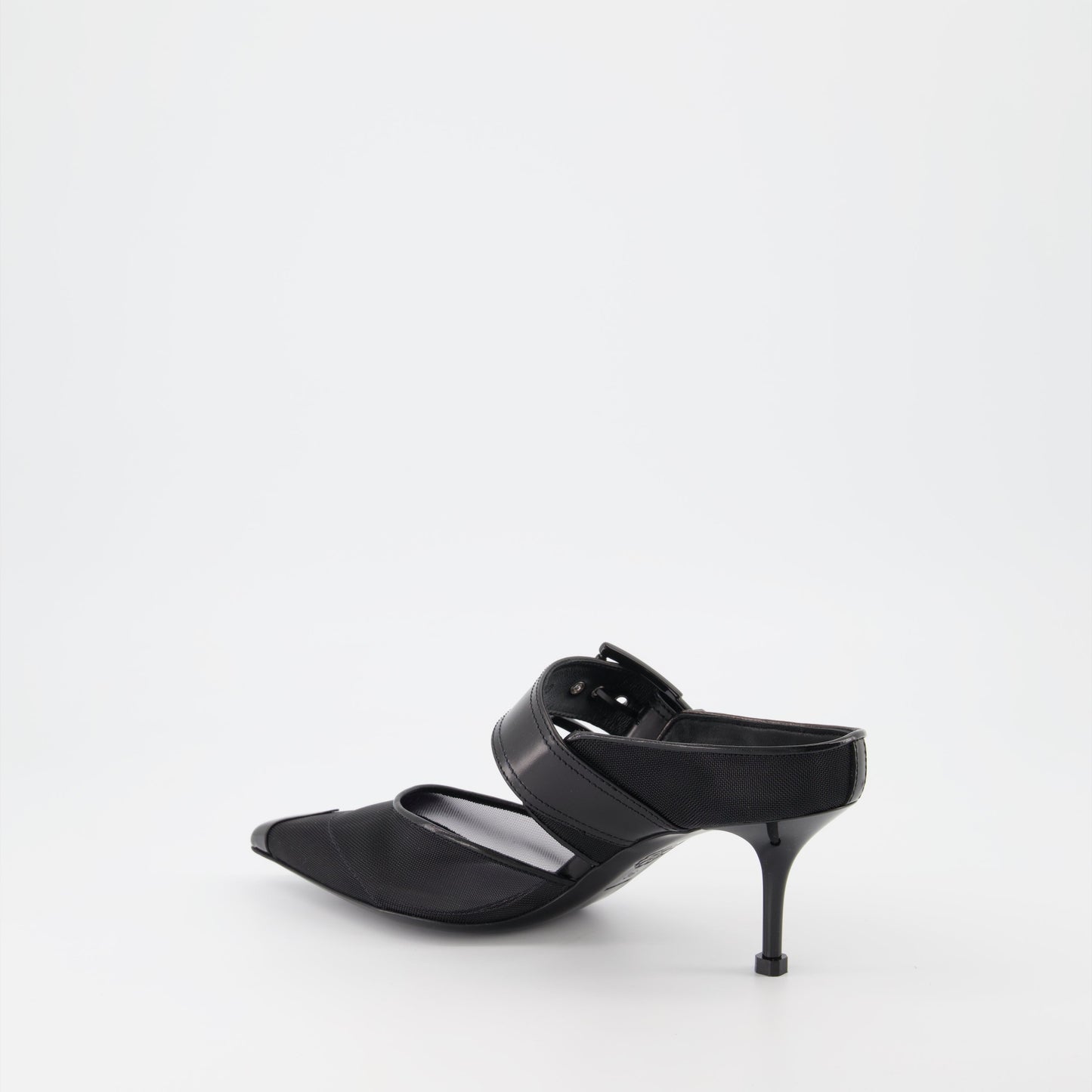 Punk Buckle Mesh Mules