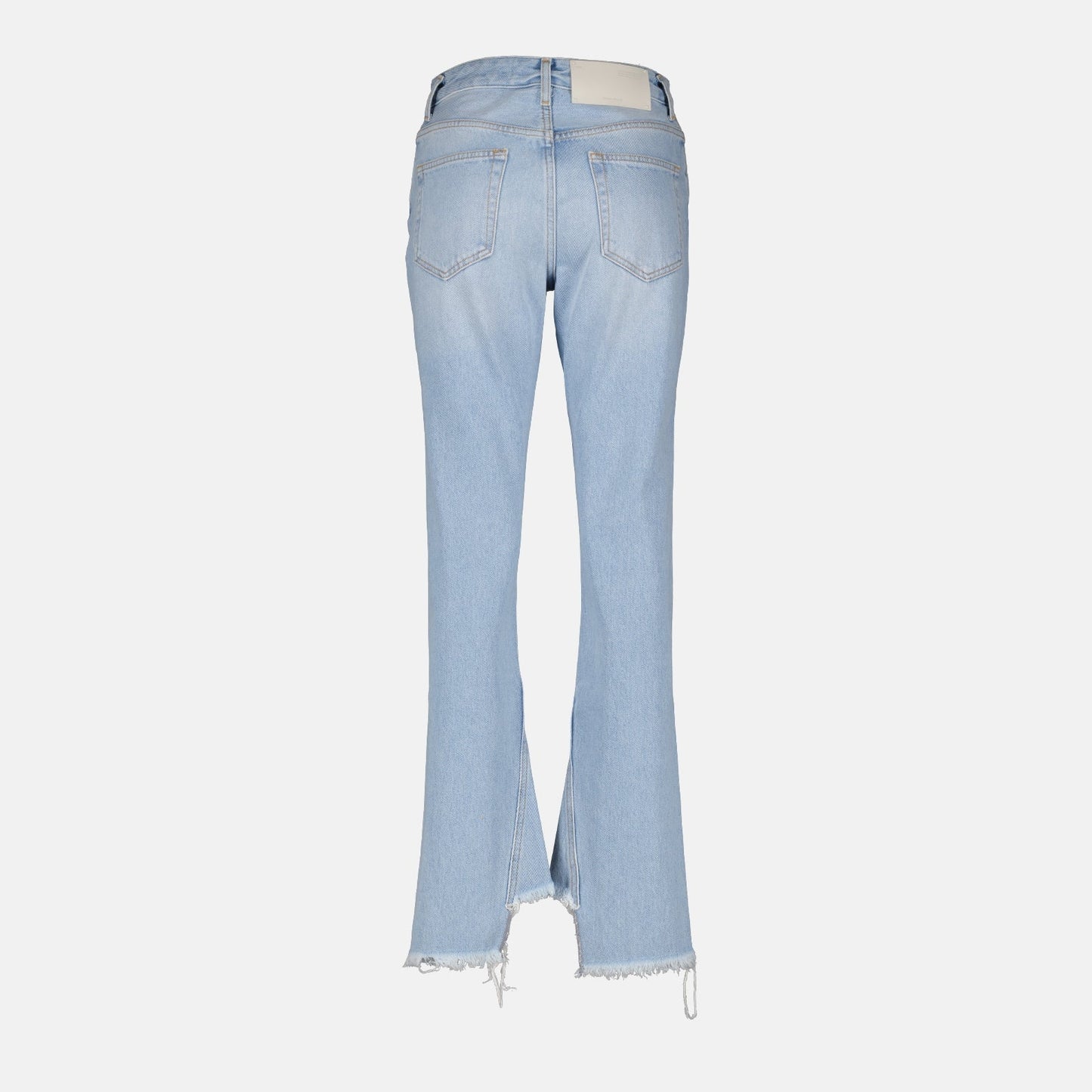 Distressed Flared Bleach-Wash Jeans