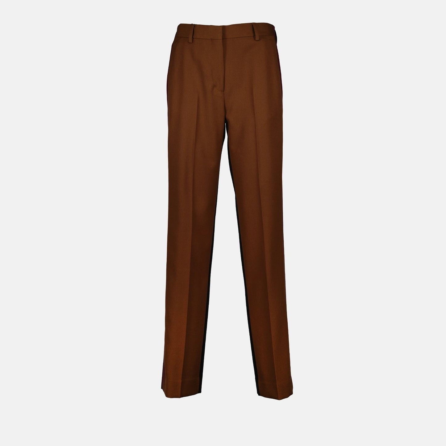 Tailored Brown Straight-Leg Trousers