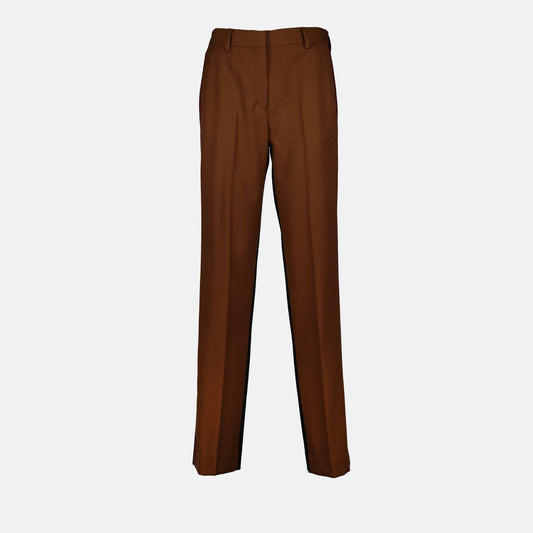 Tailored Brown Straight-Leg Trousers