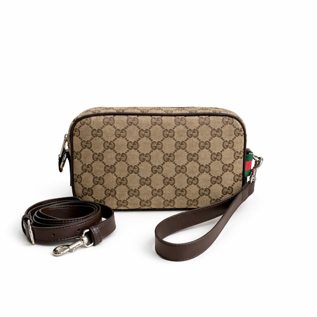 Supreme Canvas Crossbody / Clutch Bag (Beige/Ebony)