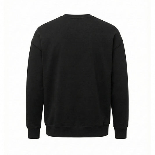 Black Distressed Logo Crewneck Sweatshirt