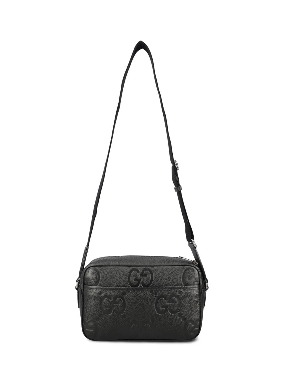 Jumbo Leather Crossbody Bag Black
