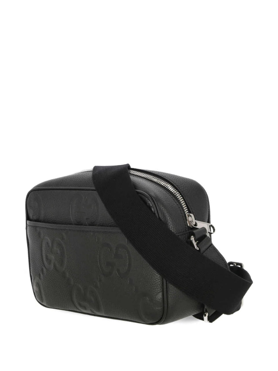 Jumbo Leather Crossbody Bag Black