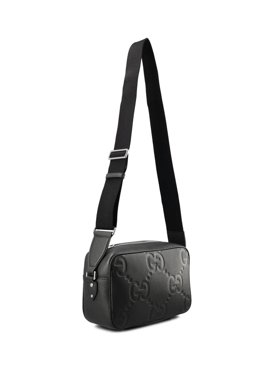 Jumbo Leather Crossbody Bag Black