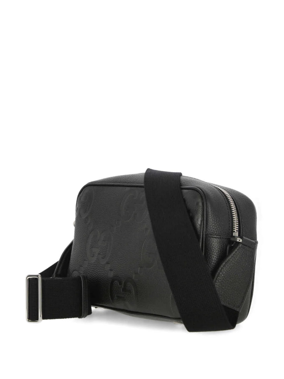 Jumbo Leather Crossbody Bag Black