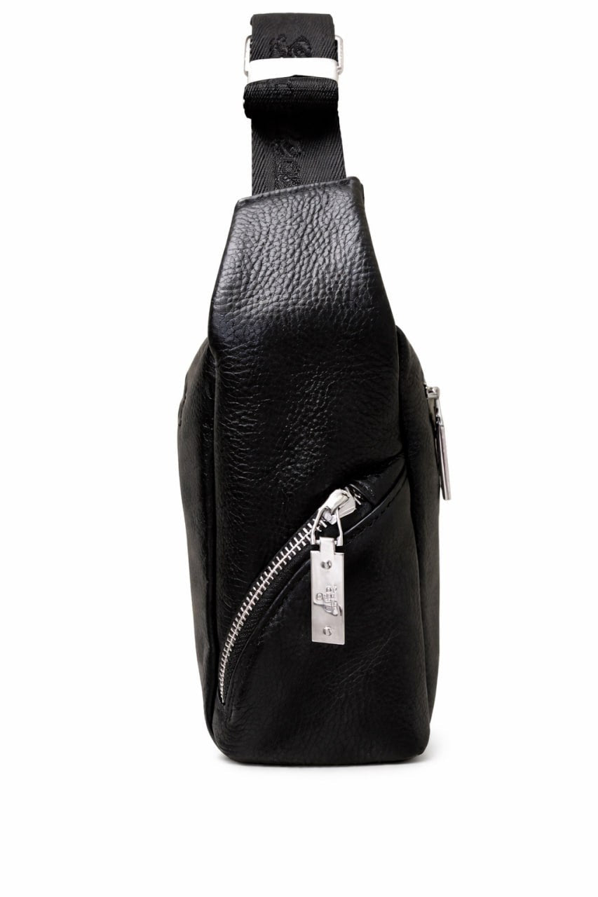 Soho Leather Crossbody Shoulder Bag (Black)