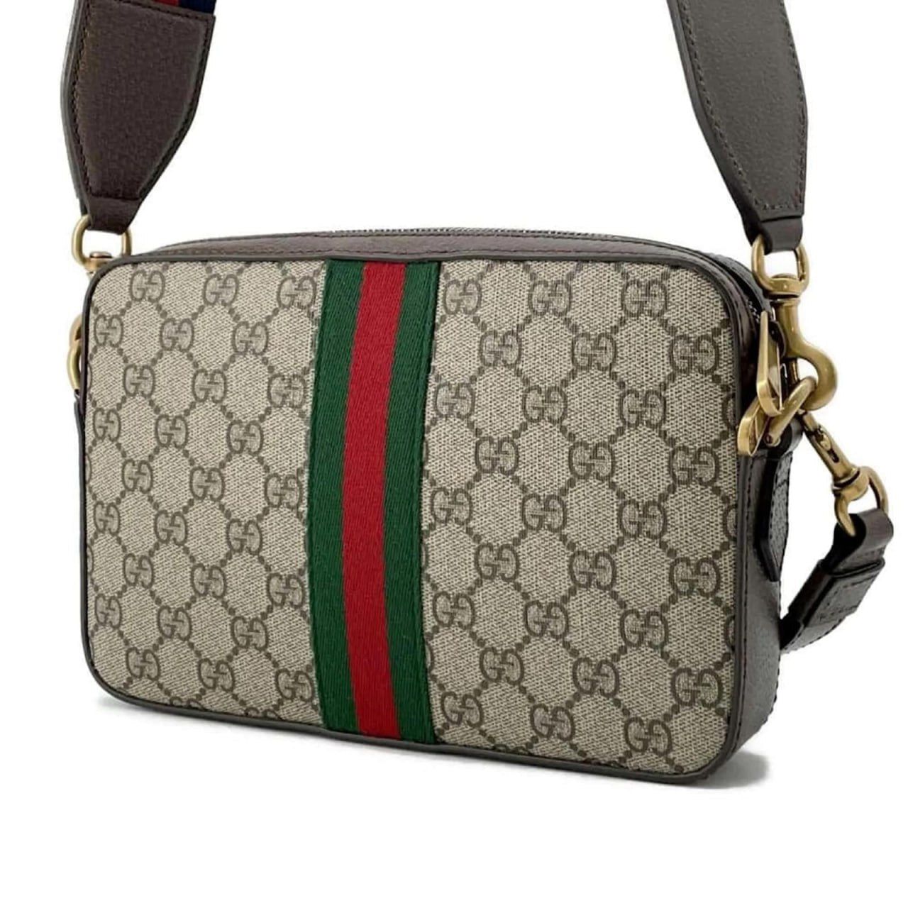 Supreme Web Stripe Crossbody Bag (Beige/Ebony)