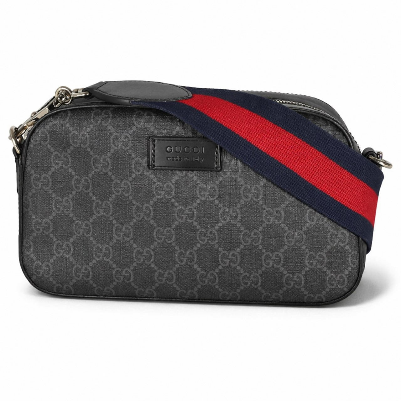 Supreme Canvas Crossbody Bag (Black/Grey)