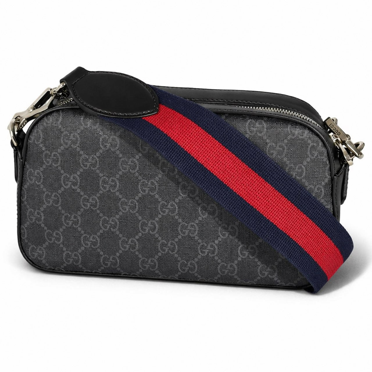 Supreme Canvas Crossbody Bag (Black/Grey)