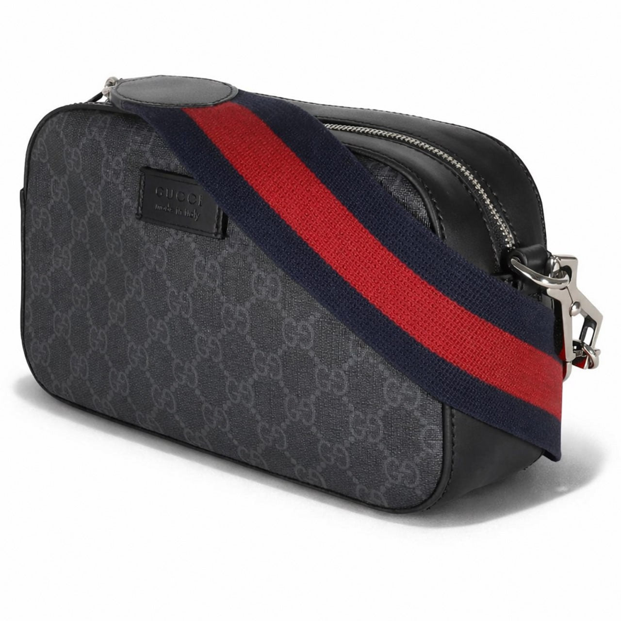Supreme Canvas Crossbody Bag (Black/Grey)